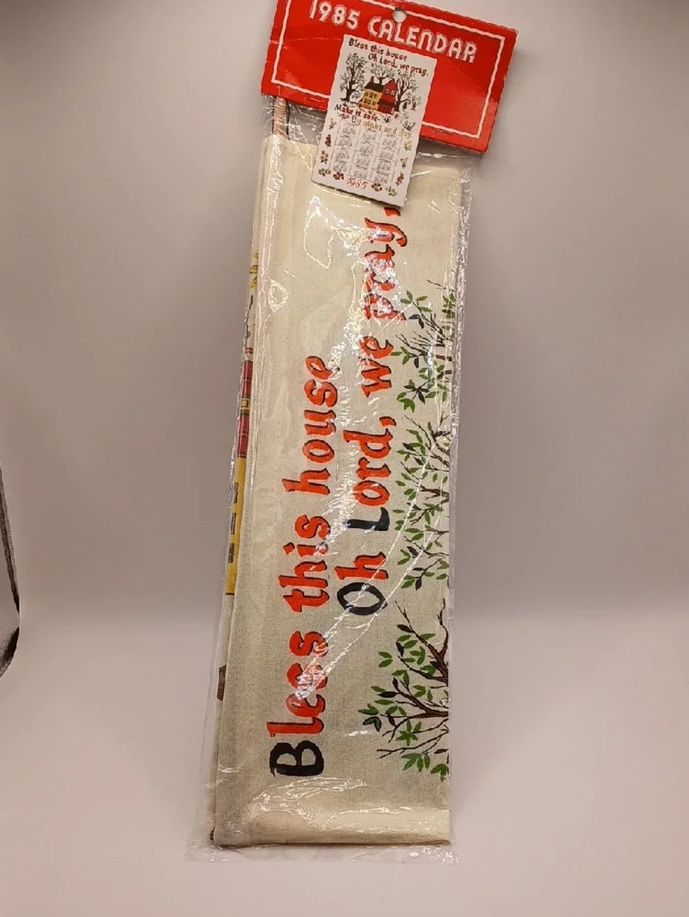 Vintage 1985 Calendar Wall Hanging Tea Dish Towel